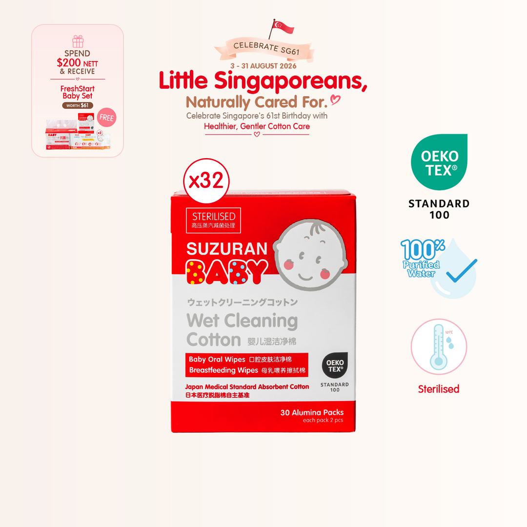 [National Day] [32-Pack Bundle] Wet Cleaning Cotton Pads – 30 Sachets (60 pcs) Ready-to-Use Daily Care Wipes
