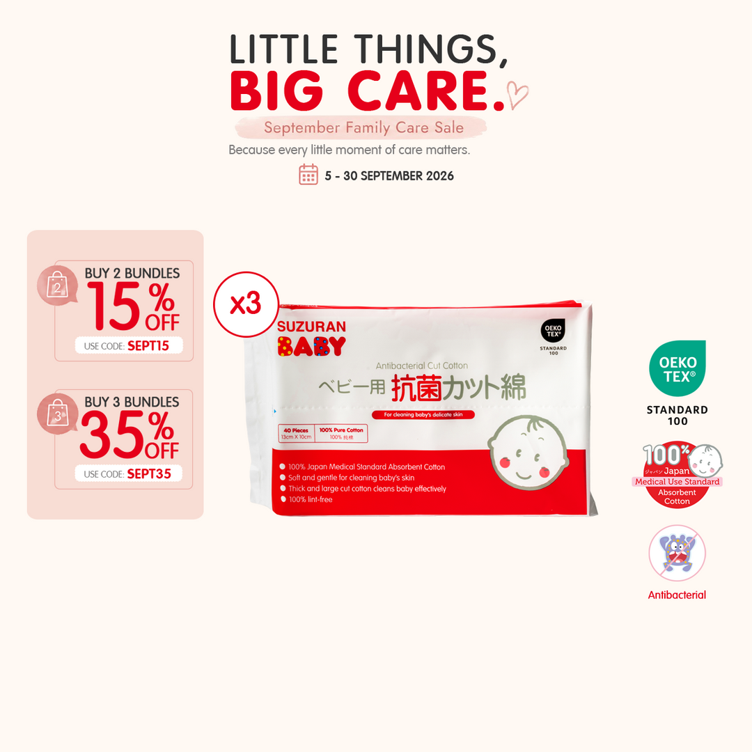 Antibacterial Cut Cotton 40 pcs 3-Pack Bundle | September Sale