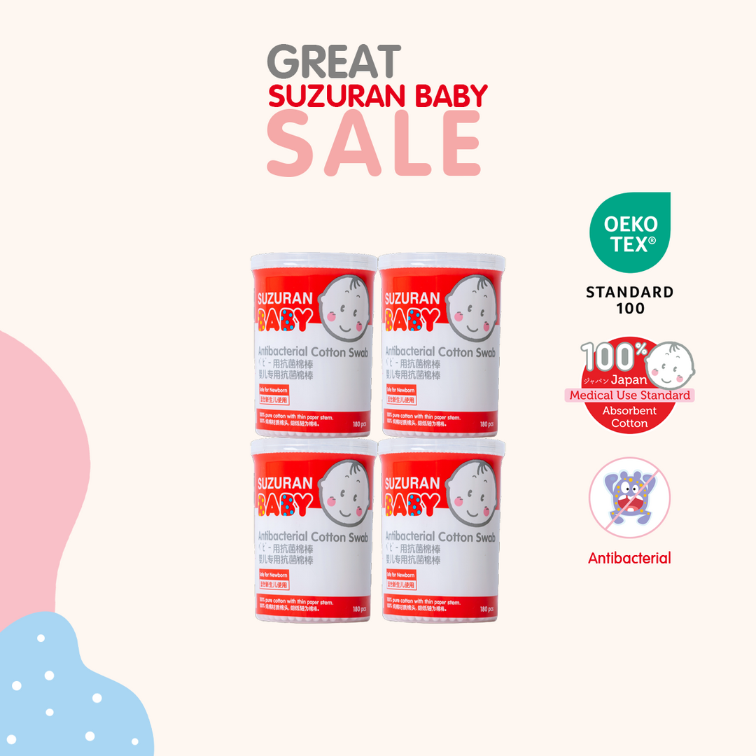 [Great Suzuran Sale] [4-pack Bundle] Antibacterial Cotton Swab 180 pcs