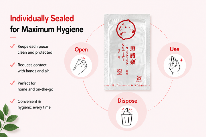 National Day Special | Wet Cleaning Cotton 30 Sachets / 60 Pieces – $12.90