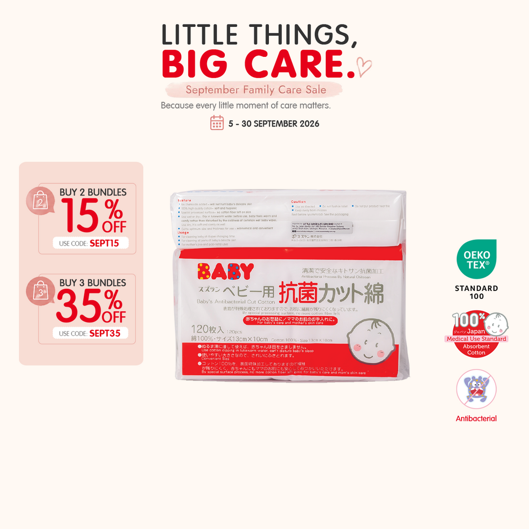 Antibacterial Cut Cotton Jumbo Pack | 120 pcs + 40 pcs | September Sale