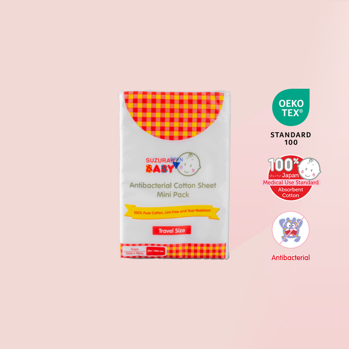 Antibacterial Cotton Sheet Mini Pack 15pcs - 1 pkts