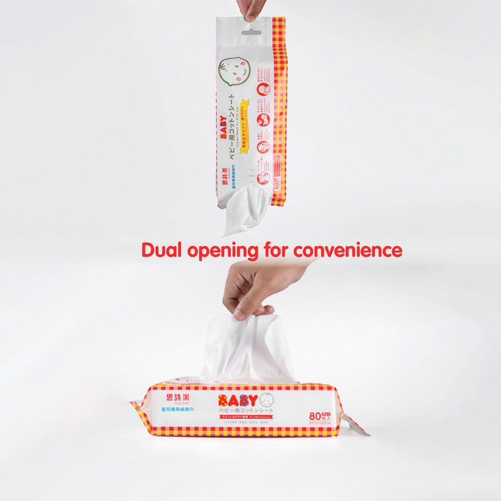 Antibacterial Cotton Sheet 80 Pcs (Multipurpose Dry Cotton Wipes)