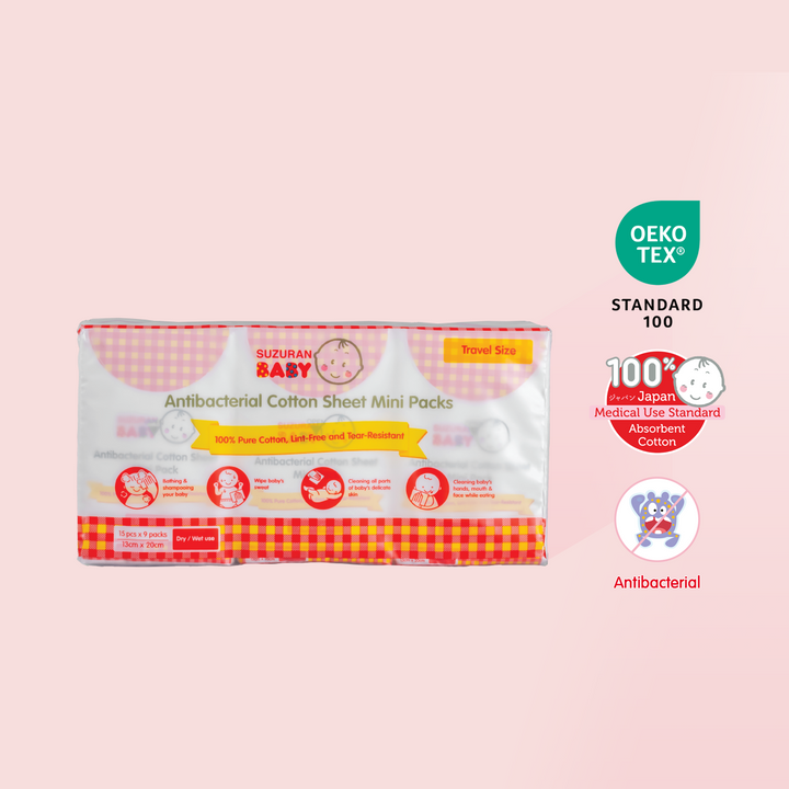 Antibacterial Cotton Sheet Mini Pack 15pcs - 9 pkts