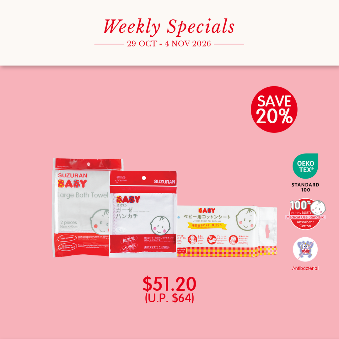 Newborn Bath & Body Care Bundle | Cotton Sheet 80pcs + Gauze Handkerchief 10pcs + Large Bath Towel | $51.20 (UP$64)