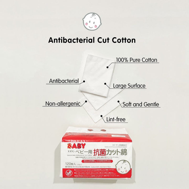 Antibacterial Cut Cotton 120 pcs